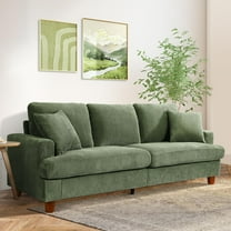 Sofa 3 Seater Sofa with Extra Deep Seats,Neche Comfy Upholstered Couch for Living Room,2 Pillows