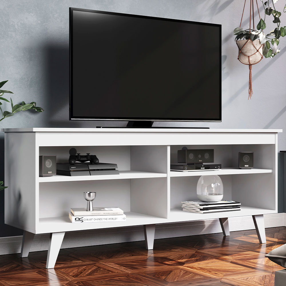 Modern Entertainment Center, TV Unit, Console Table, TV Stand for TVs up to 55" with Wire Management and Storage Shelves